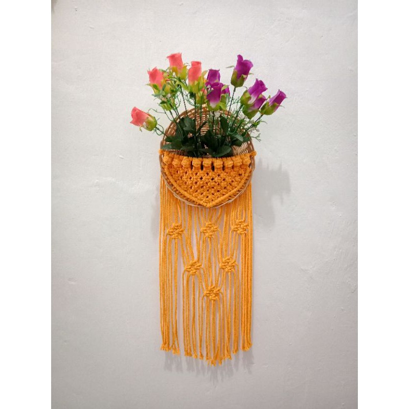 Piring Rotan Hiasan Dinding Macrame