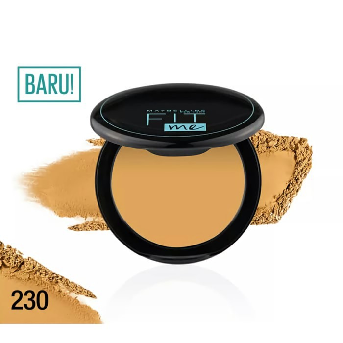 New Original Maybelline Fit Me Matte+Poreless Powder 12H SPF 28 PA++ Oil Control Bedak Compact Padat