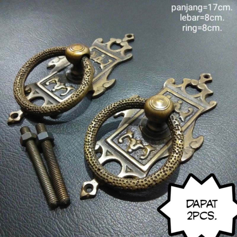 Handle pintu rumah gebyok antik motif ukir