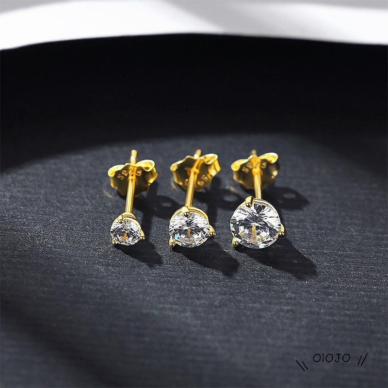 Anting Stud Spiral Sapphire Putih 1.25CT Gaya Retro Untuk Perhiasan Pernikahan Wanita ol2