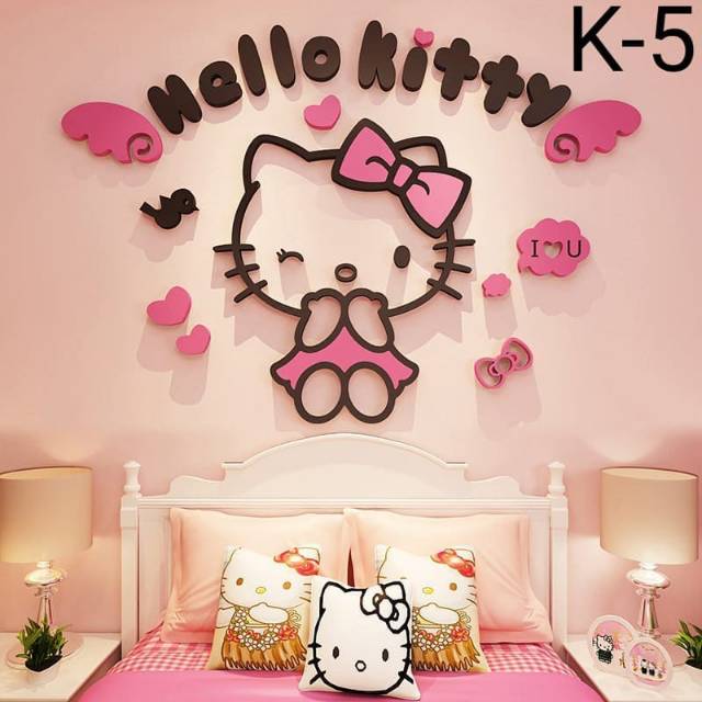 20+ Ide Stiker Dinding Hello Kitty 3d