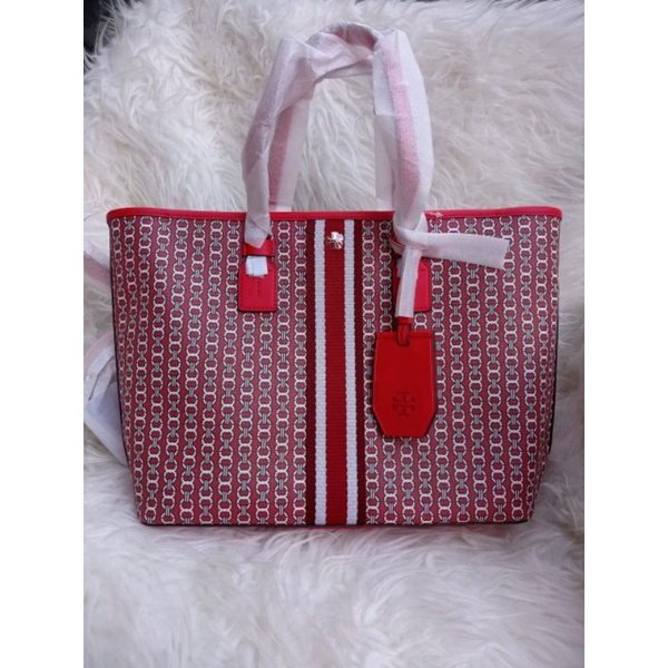 TORY BURCH GEMINI LINK RED TOTE