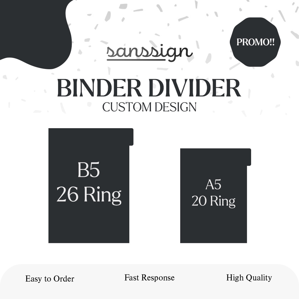 

DISKON 30% Pembatas Binder B5 Custom - 1 Pcs | Binder Divider A5 B5