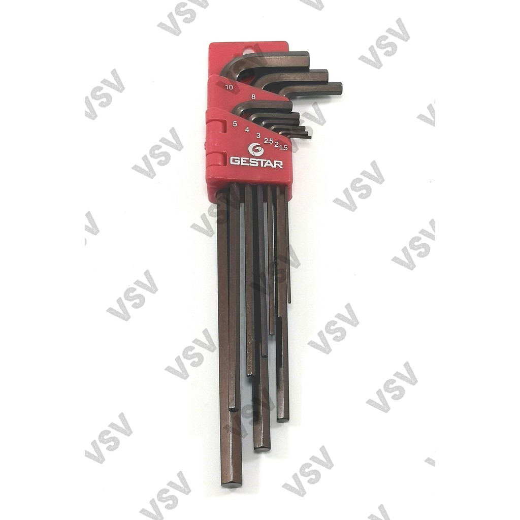 Gestar Kunci L 9pc Extra Long 1.5-10mm 9pc Hex Key Metric 666-093