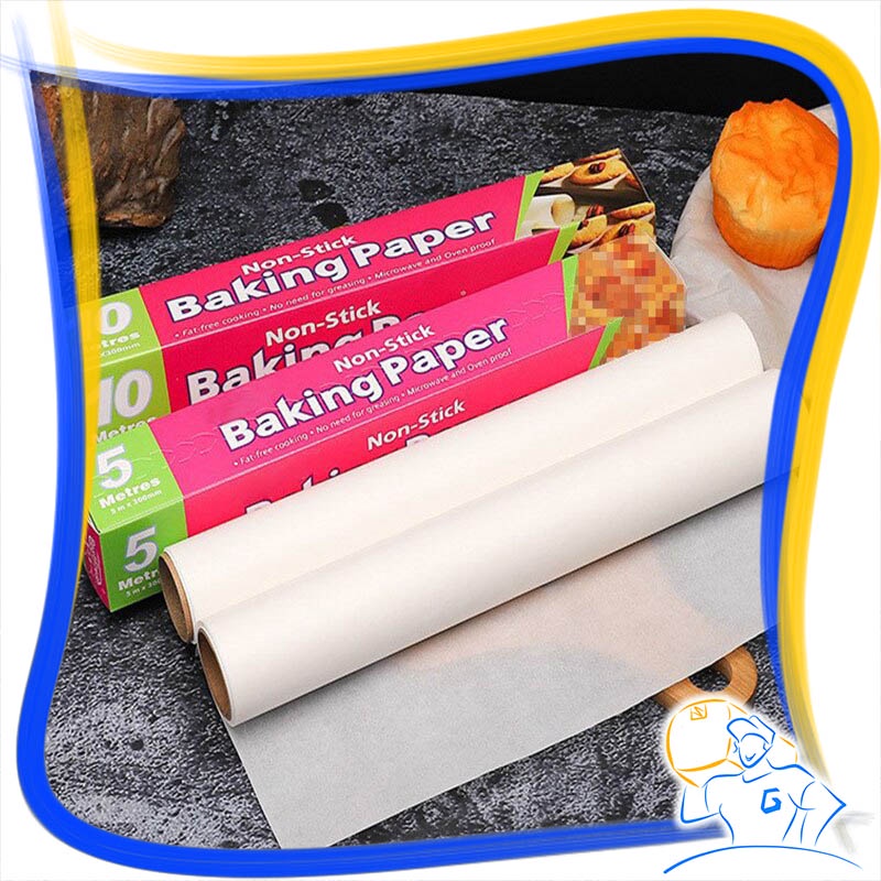 Kertas Baking Anti Lengket Alas Roti Kue Panggang Baking Oil Paper Sheet Roll Non Stick 5 10 20 meter