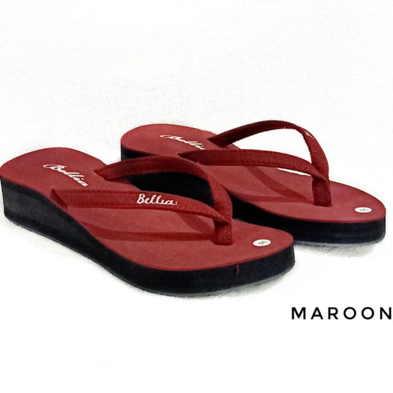 SANDAL WANITA JAPIT SPON BELIA - SANDAL WANITA WEDGES SPON TINGGI 3 CM - SANDAL JEPIT WANITA - SENDAL WANITA - SANDAL WANITA KEKINIAN SANDAL WEDGES WANITA (BELIA)