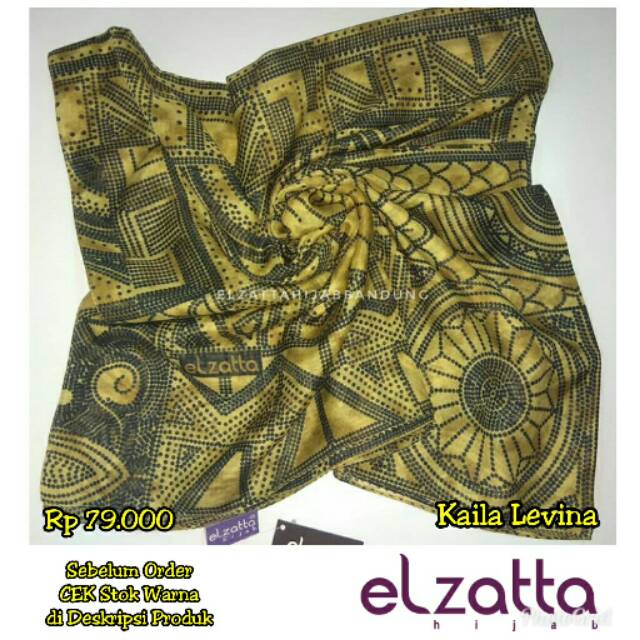 DISKON SALE  20% Hijab Jilbab Kerudung Segi Empat KAILA LEVINA Scarf ELZATTA Original