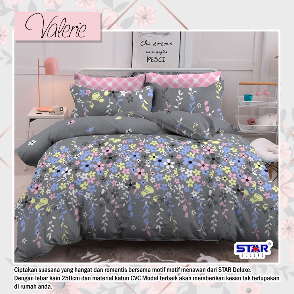 Sprei KATUN DAUN / LEAF Esra Star Beverly FREE Karet Anti Geser Premium Ukuran Size 120x200 160x200 180x200 200x200 90x200 100x200