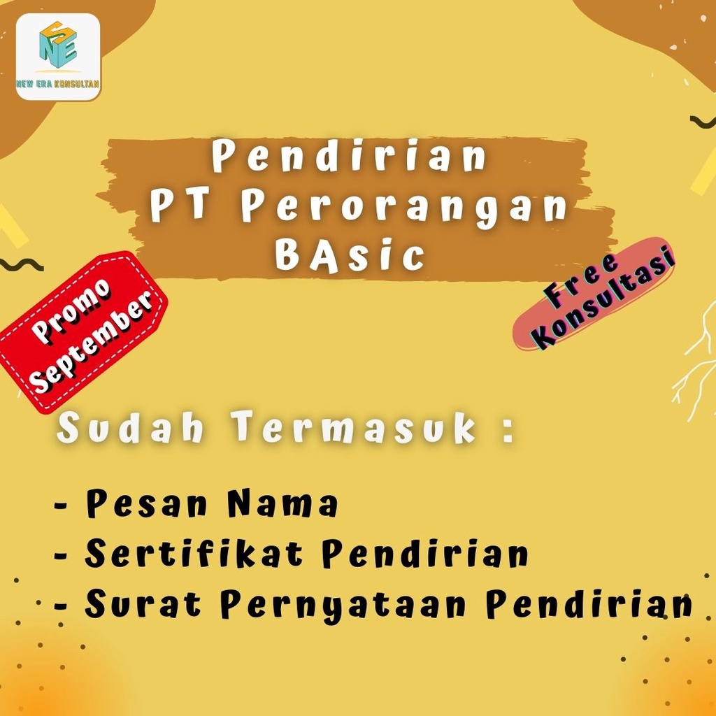 

PROMO SEPTEMBER PENDIRIAN PT PERORANGAN BASIC