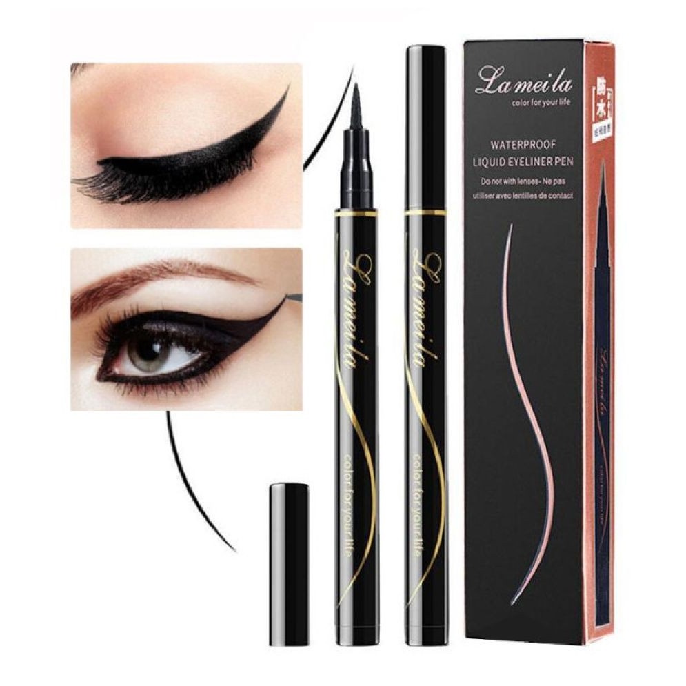 LAMEILA Eyeliner Spidol Waterproof Dengan Warna Intense - Eyeliner Pen / Eyeliner Murah Bagus / Eyeliner Waterproof Anti Air Tahan Lama - BLACK