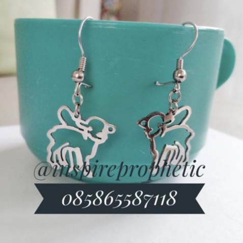 Anting Anak Domba. Anting Monel. Aksesoris Profetik. Hadiah Natal. Kado Natal. Profetik. Bahtera