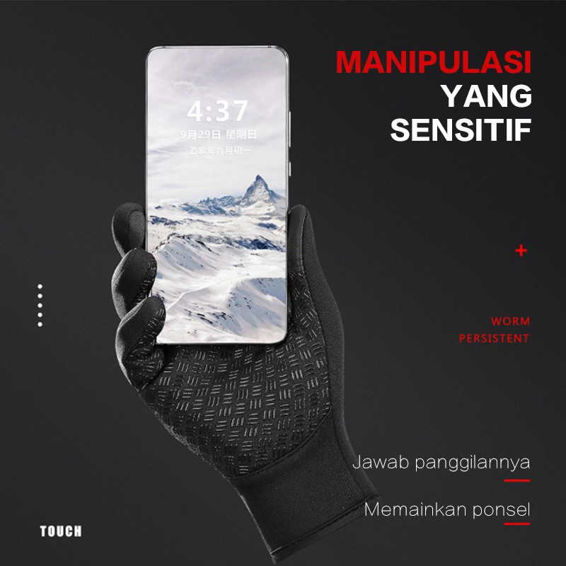 Sarung Tangan Motor bisa touch screen Anti-slip untuk Sepeda ataupun sepeda motor cocok Pria &amp; wanita