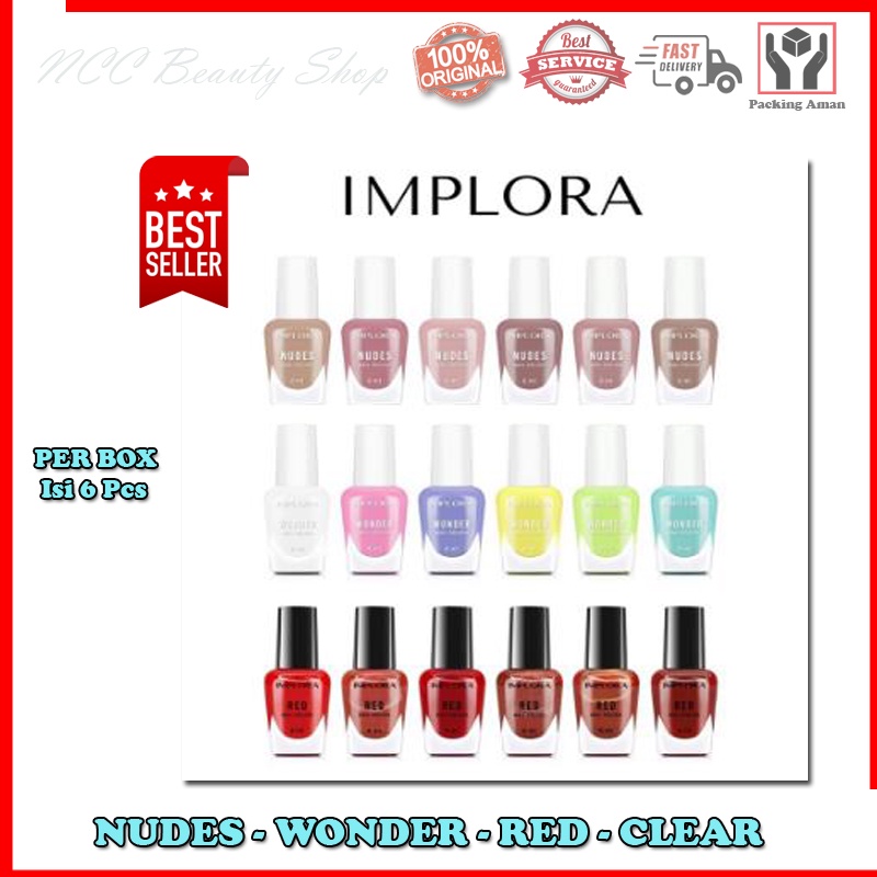 * NCC * Implora Kutek New Baru Nail Polish Cat Kuku Cutex - Per Box Isi 6 Pcs