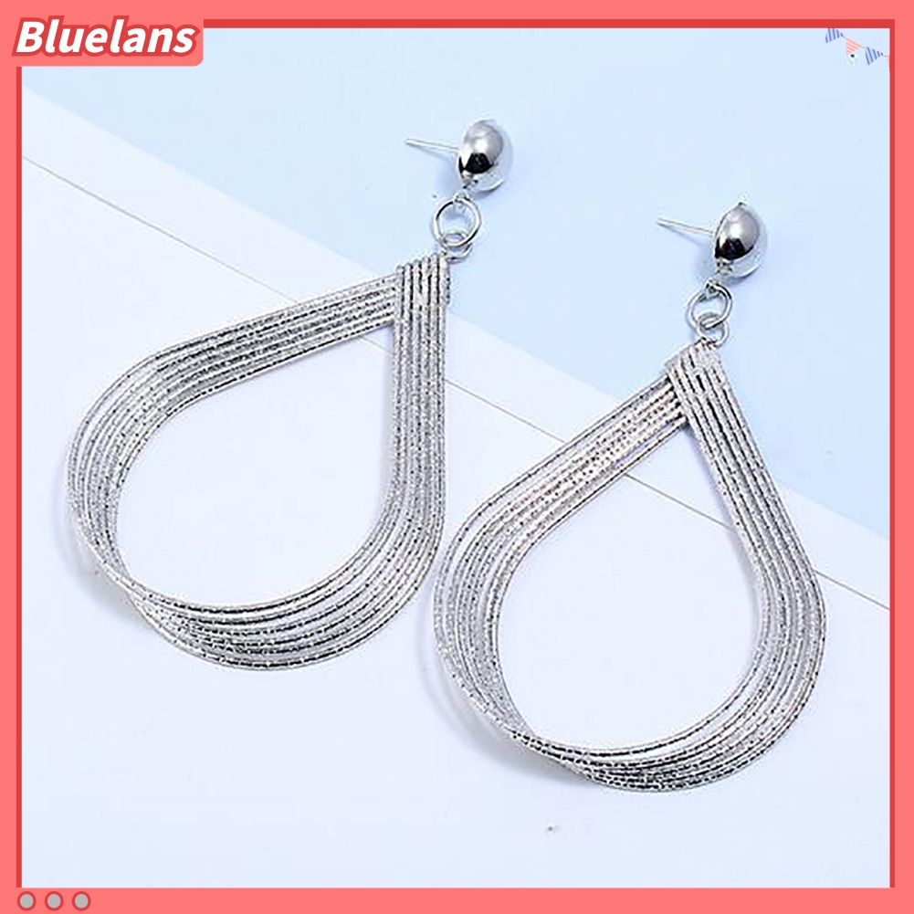 Bluelans Fashion Women Hollow Waterdrop Dangle Earrings Eardrops Simple Party Jewelry