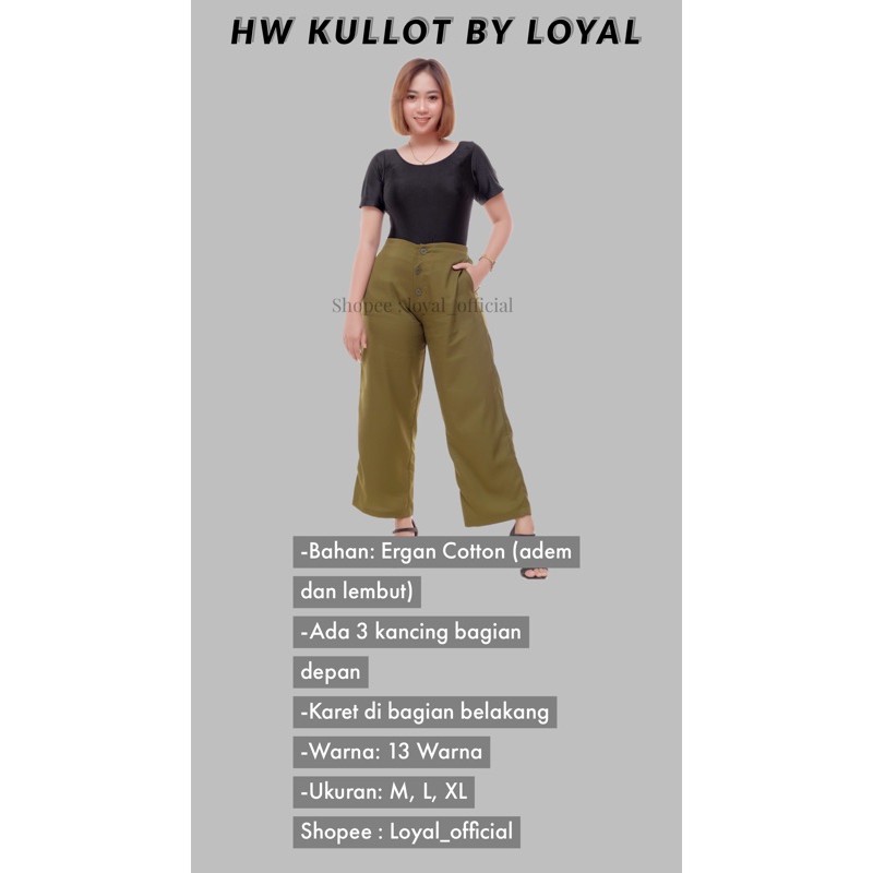 Loyal Celana Kulot Highwaist Kulot Wanita Kulot Katun M L XL