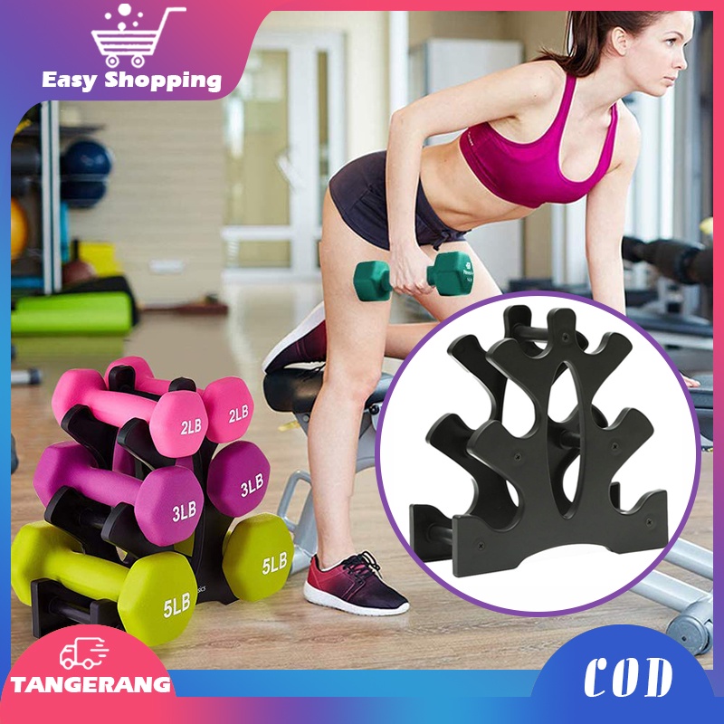 Holder Dumbell 3 Tingkat Stand Dumbell Home Gym Rak Barbel Dumbbell Rack Penyimpanan Dumbell Untuk Gym/Rumah