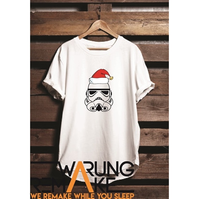 KAos Tshirt Baju Combed 30S Distro Star Wars Storm Trooper Christmas