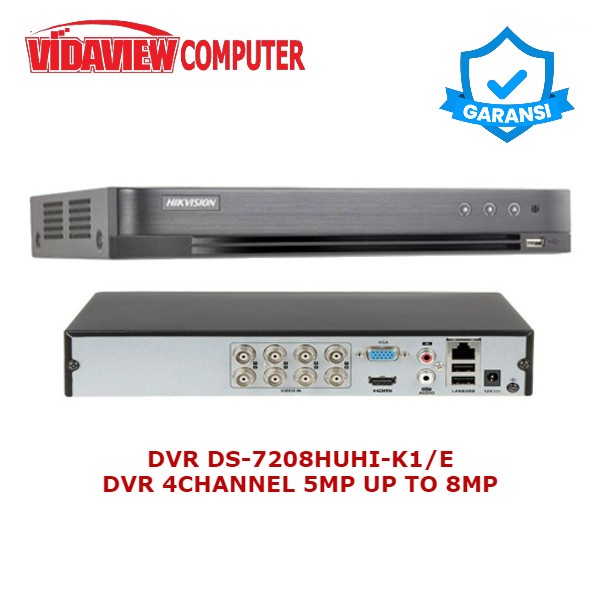 DVR HIKVISION DS-7208 HUHI-K1/E 8CHANNEL 5MP UP TO 8MP