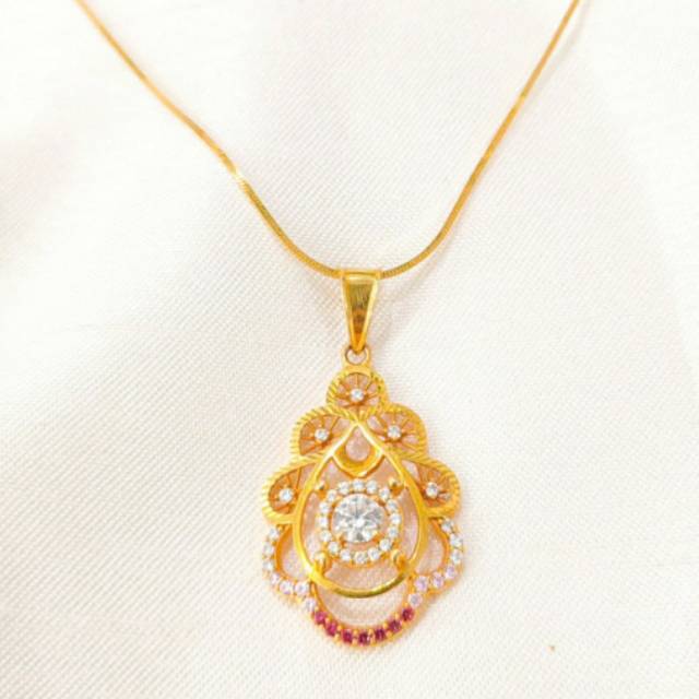 Kalung Liontin Arisan Swarovski Jewellery Handmade Gold Toko Emas asli