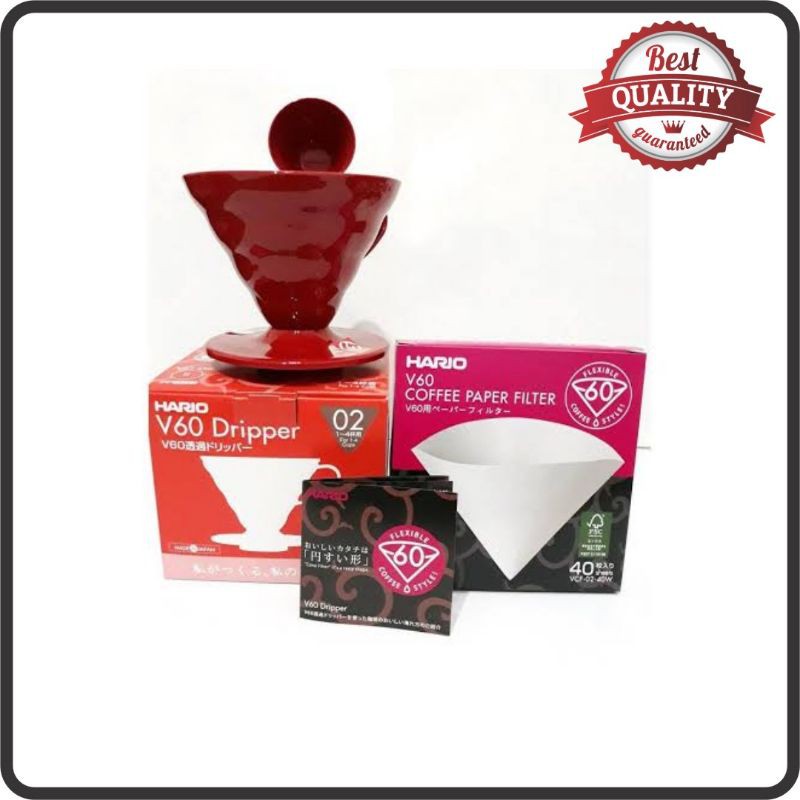 PAKET HARIO COFFEE DRIPPER V60 + PAPER FILTER SIZE 01 02 POUR OVER KIT