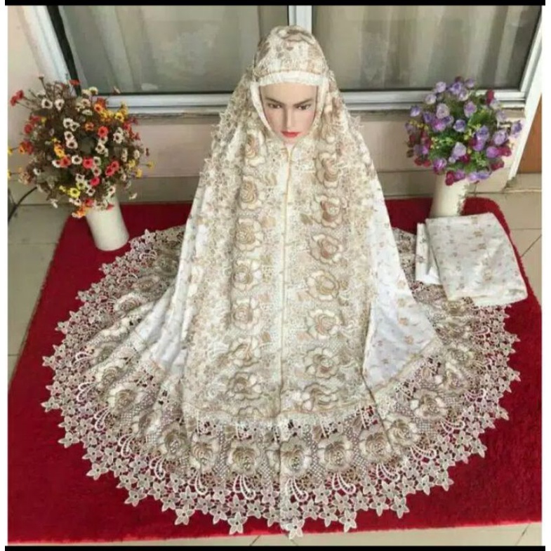 MUKENA SUTRA PARIS PRADA ORI MILO // MUKENA MAWAR CANTIK RENDAH