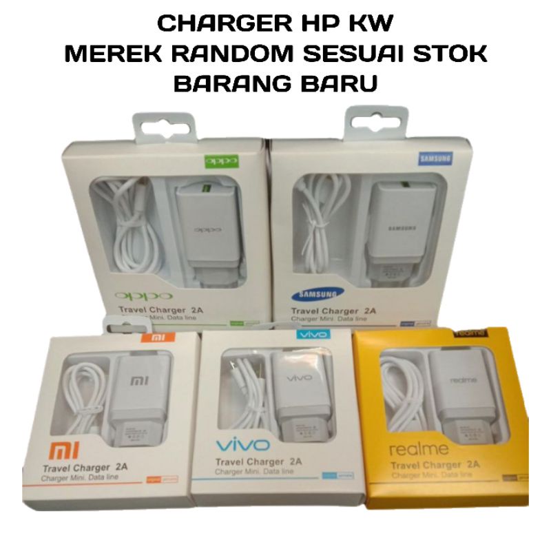 Charger hp 2A lengkap kabel USB cas hp 2 ampere plus kabel data