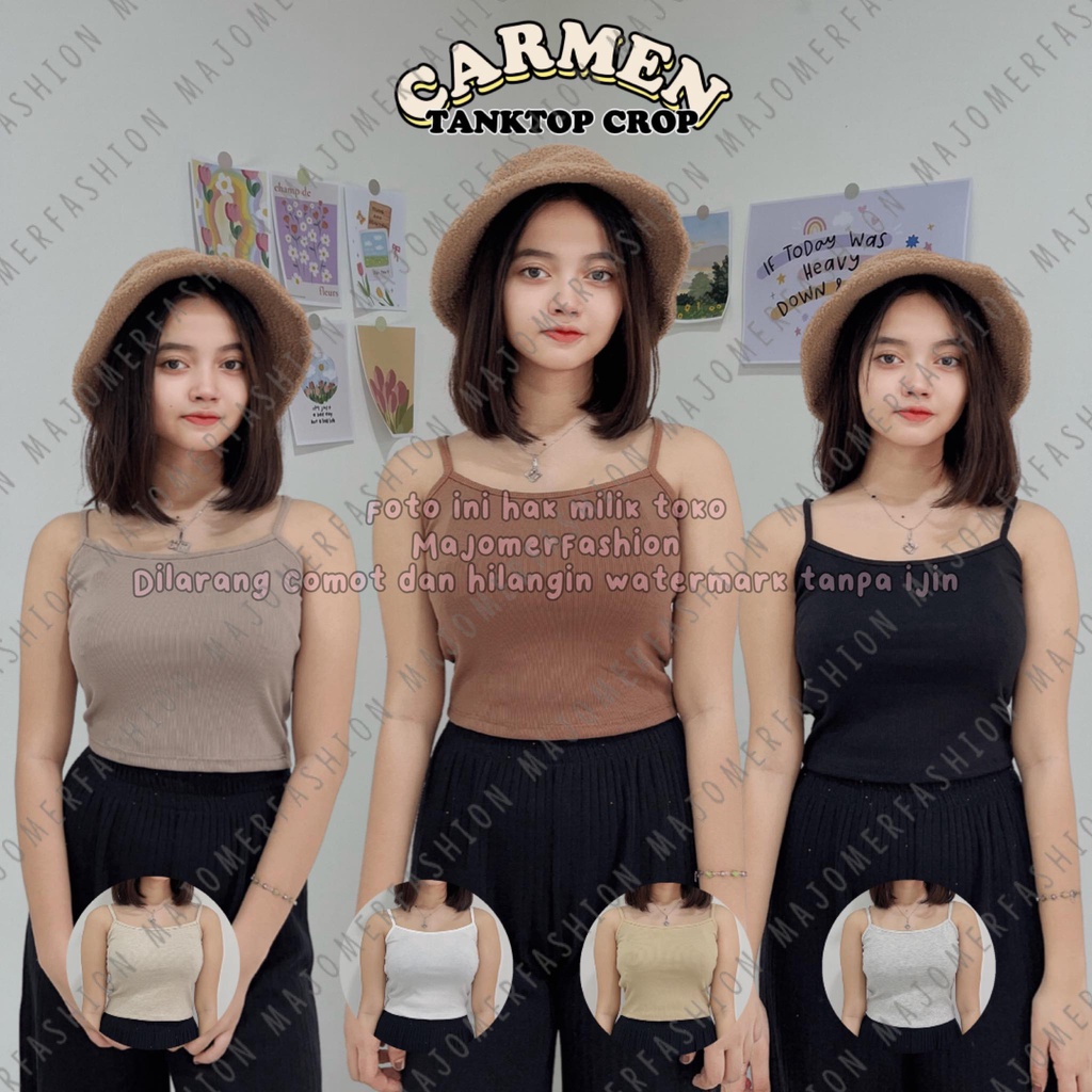 MAJOMER ® | CARMEN TANKTOP CROP - ATASAN TANK CROP RIB