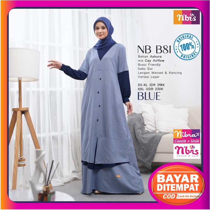 Baju Gamis Nibras Terbaru Promo Sale 2022 Dress Dres Wanita Dewasa Muslim Syari Busui Bahan Adem Mer