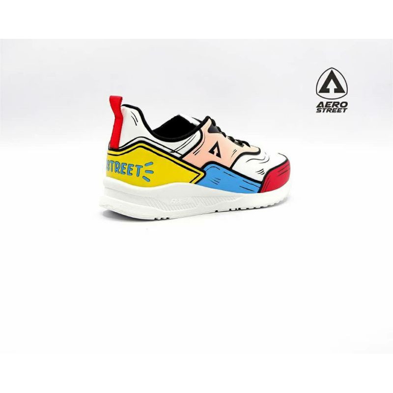 Aerostreet Tiger 2D Putih Biru Muda Peach Ukuran 41 dan 42