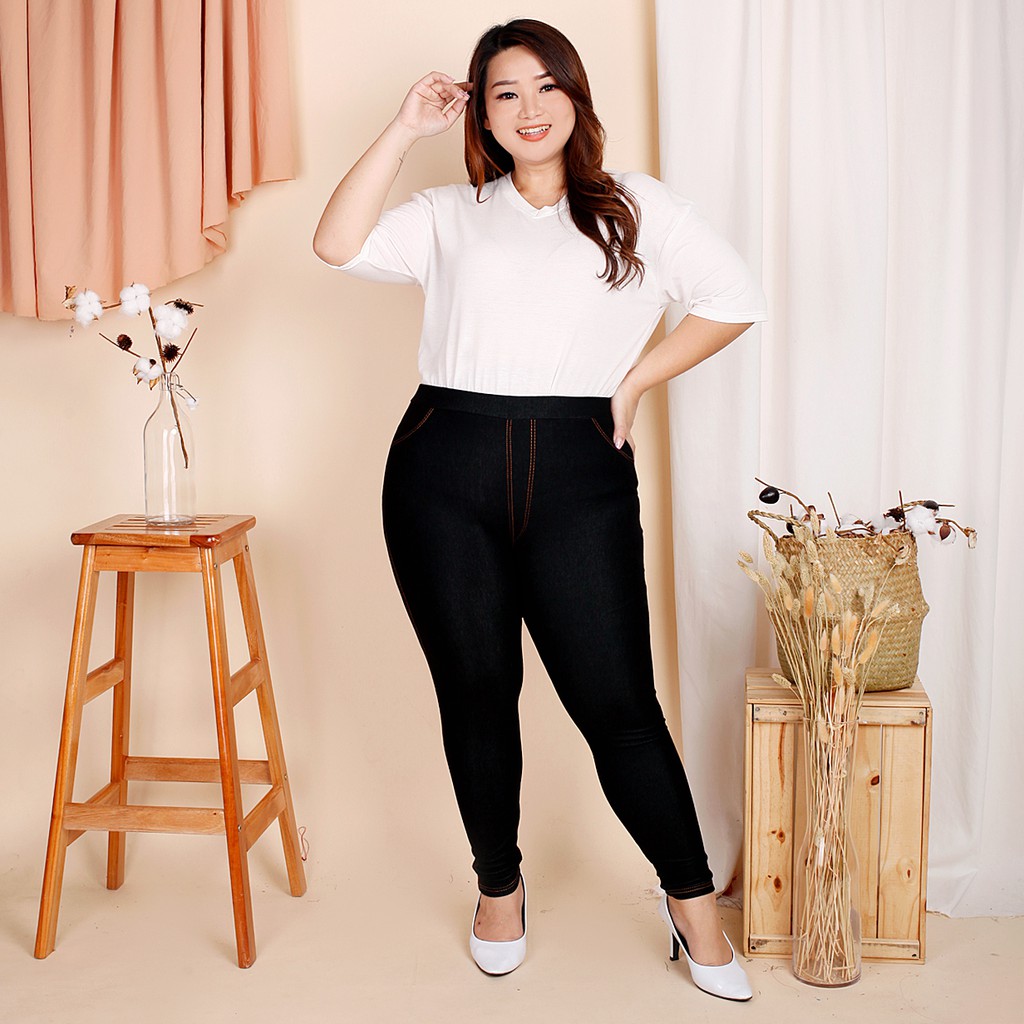Celana LEGGING panjang DENIM SKINNY PANTS