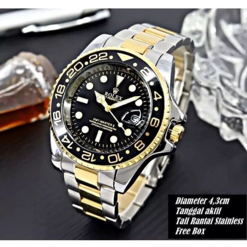 JAM TANGAN PRIA RANTAI TANGGAL AKTIF JAM TANGAN MURAH