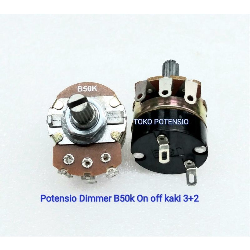 POTENSIO DIMMER B50K ON OFF KAKI 3+2
