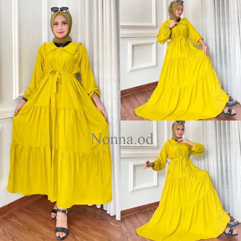 Gamis susun rempel rayon elegant