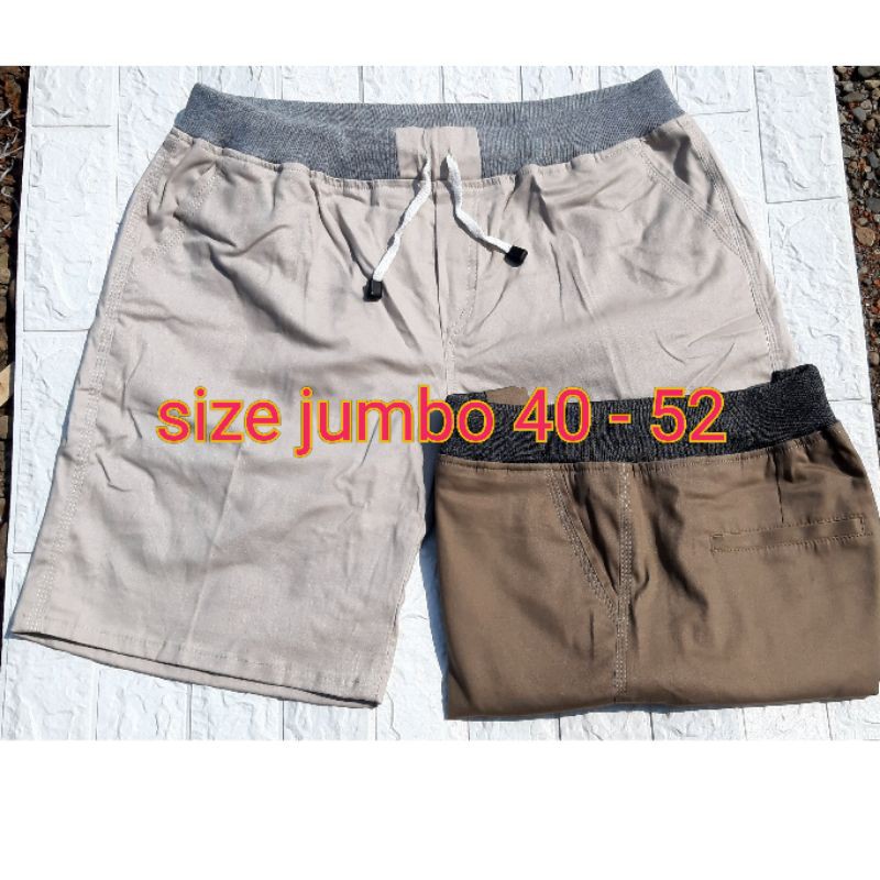 CELANA CHINOS PENDEK JUMBO BAHAN MELAR SIZE 40 52