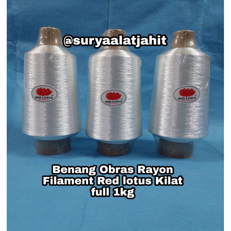 Benang Rayon Filament Red lotus Kilat full 1kg =rp.51.500/1cones