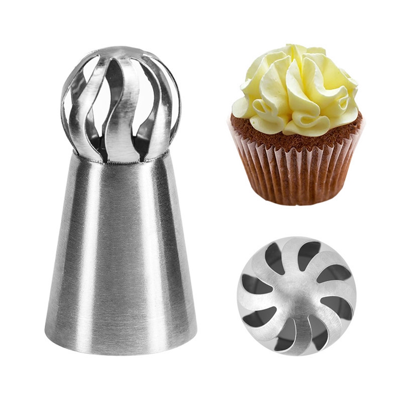 3Pcs/Set Russian Flower Icing Piping Nozzles / DIY  Sphere Ball Icing Confectioners Pastry Tips  / Sphere Ball Cake Decoration Tools