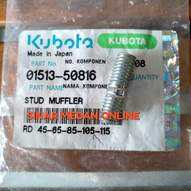 Kubota Stud Muffler RD45 RD85 RD115 - Baut Knalpot
