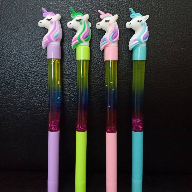 

Pulpen gel glitter air karakter UNICORN MAJESTY
