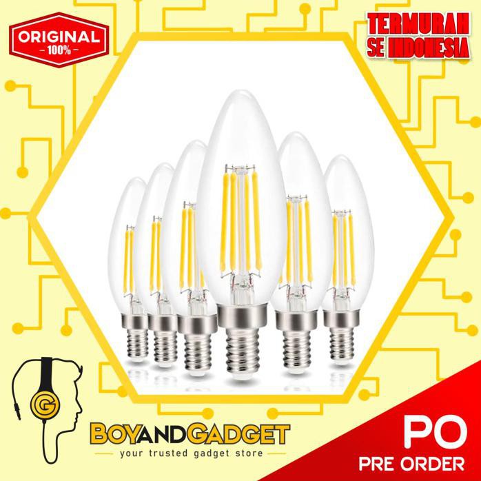 LED CANDELABRA LIGHT BULB FILAMENT VINTAGE EDISON CHANDELIER DIMMABLE - WARM WHITE