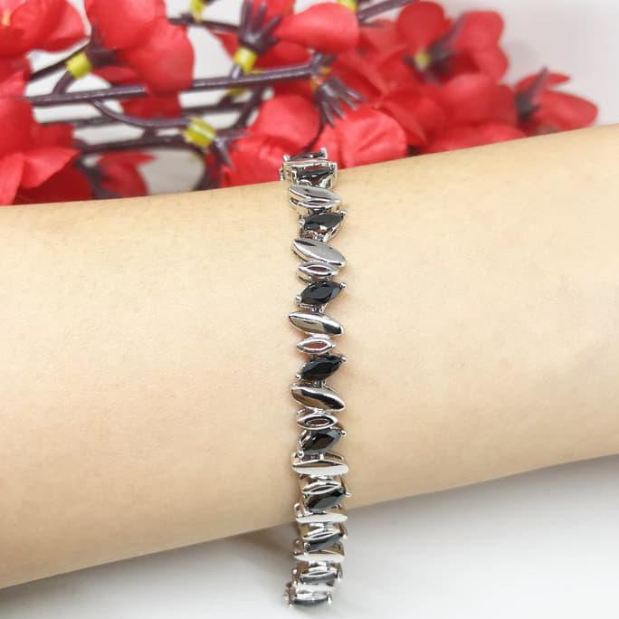 promo Gelang Xuping Asli Batu Hitam Mewah Lapis Emas - BB183