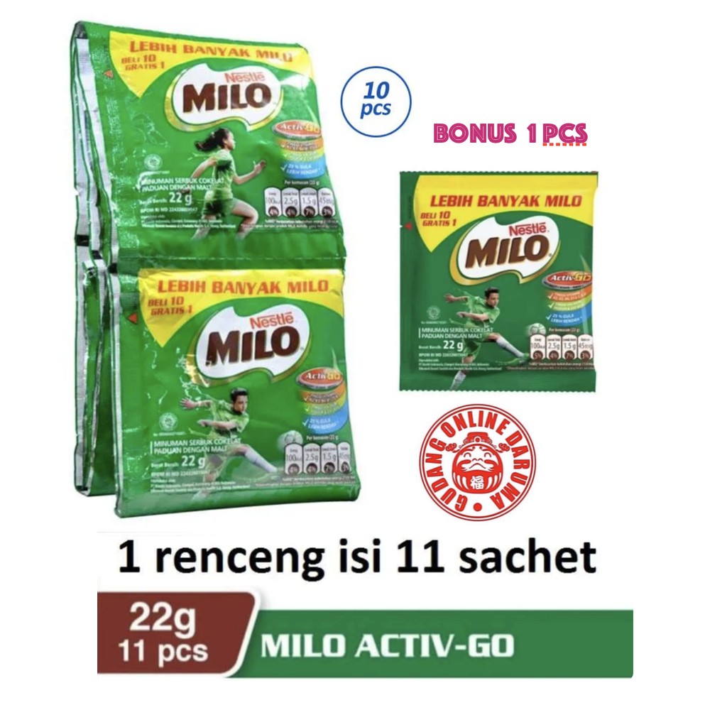 Milo Nestle Aktive-Go [ 10+1 Sachet ]/ Reneteng@22 Gr