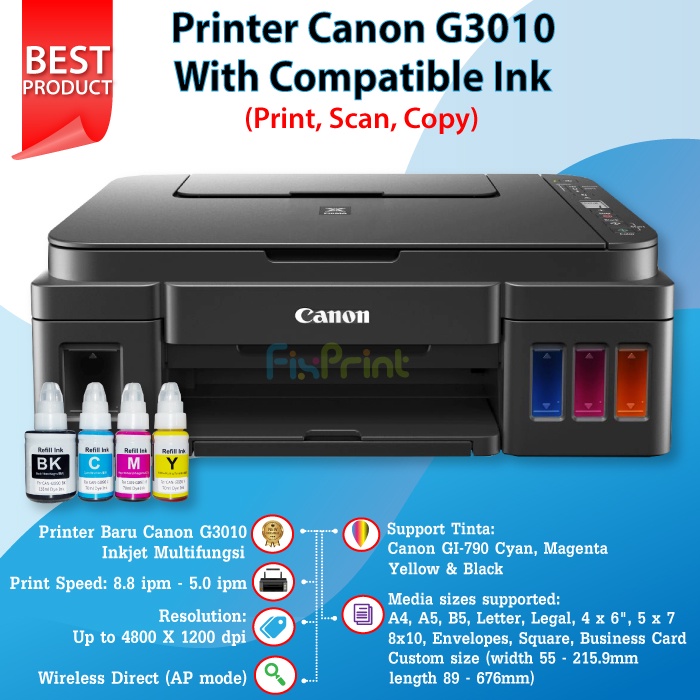 Jual Printer Canon G3010 G3010 G3020 All in One Print Scan Copy WiFi