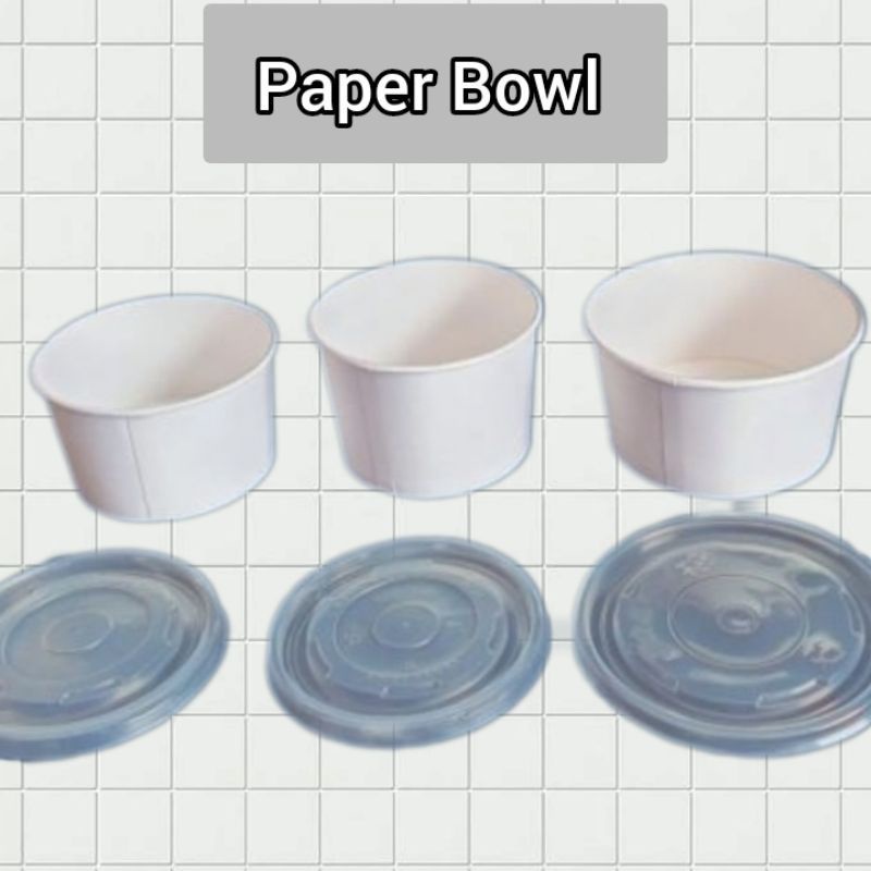 Paper Bowl, Mangkok Kertas Ukuran 360ml, 500ml, 750ml