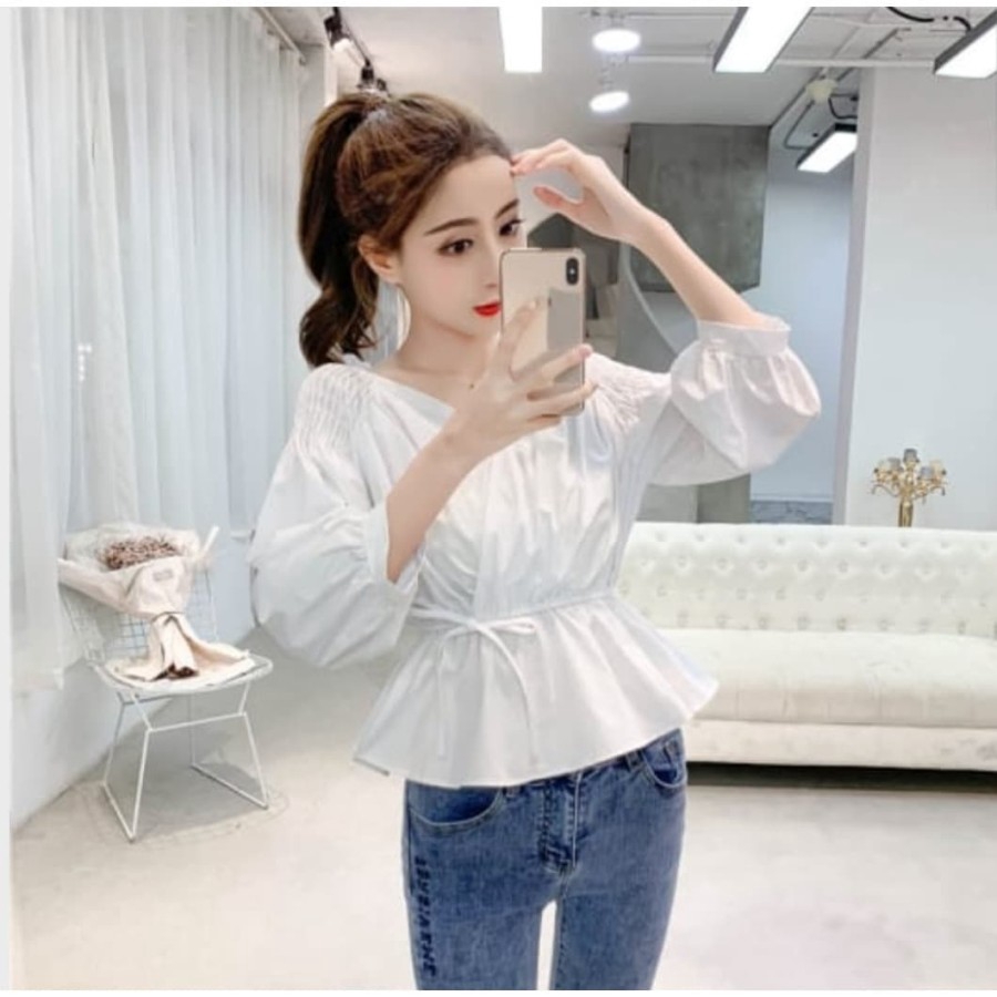 [NINDY Top VE]Blouse wanita mosscrepe var color