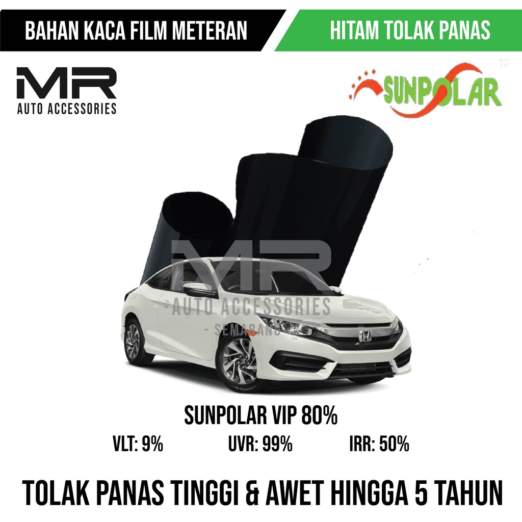 Kaca Film Sun Polar Hitam / Riben Tolak Panas Tinggi untuk Mobil dan Gedung Meteran