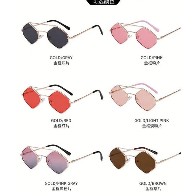 Kacamata Fashion Wanita Frame Belah Ketupat Kacamata Segi Sunglasses MALL SHOPPING