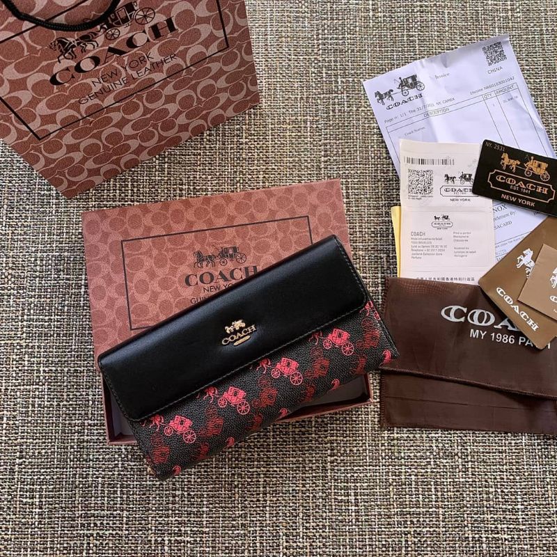 DOMPET PANJANG WANITA COACH HORSE LONG WALLET FREE PAPERBAG FULLSET