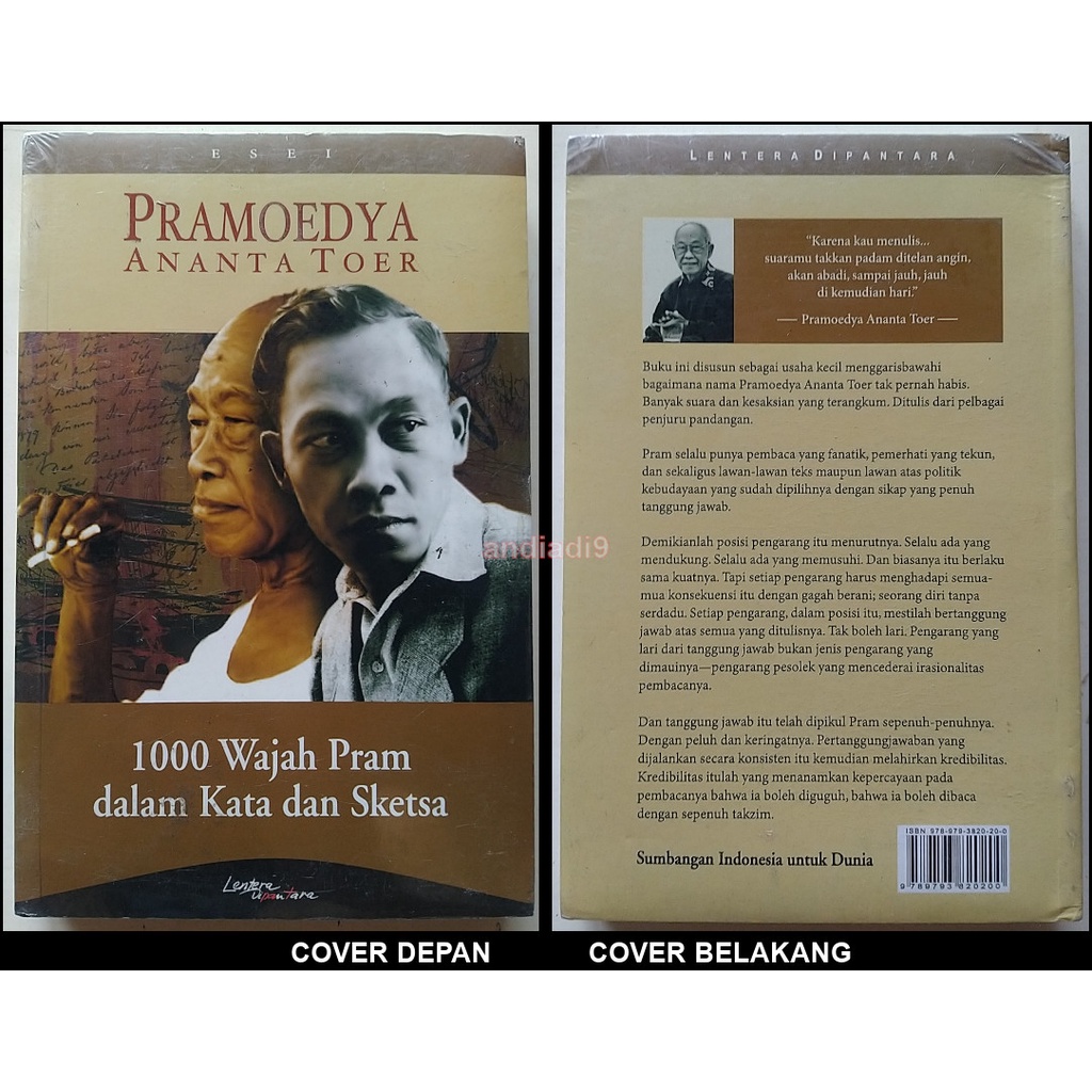 1000 WAJAH PRAM DALAM KATA DAN SKETSA ESEI PRAMOEDYA ANANTA TOER SEGEL ORIGINAL