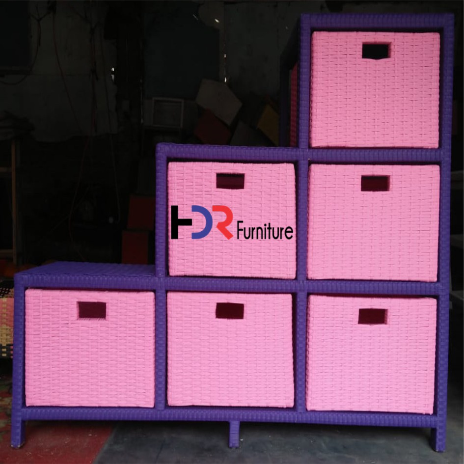 Lemari susun tangga 6 rotan sintetis || Best seller