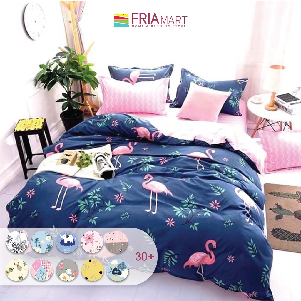 FATA Sprei 180x200 KING / Seprei 160x200 QUEEN Tinggi 25cm FLAT Berkaret ( Tidak Rumbai ) 2 Sarung B